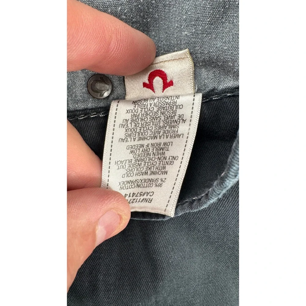True Religion Pants Mens 32 Blue Straight Leg Flap Pocket Horseshoe Streetwear